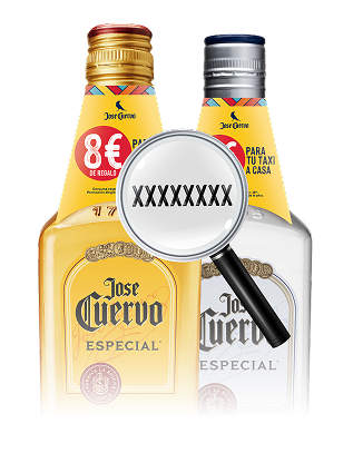 Código en el collarín de la botella